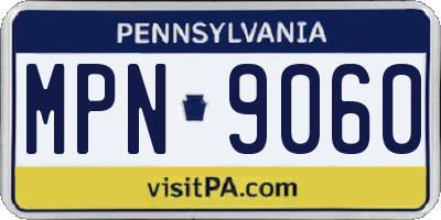 PA license plate MPN9060