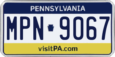 PA license plate MPN9067