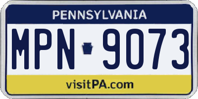 PA license plate MPN9073