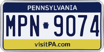 PA license plate MPN9074