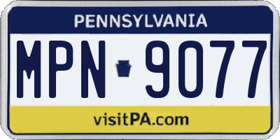 PA license plate MPN9077
