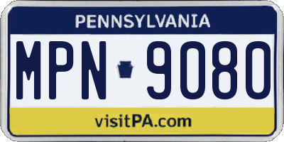 PA license plate MPN9080
