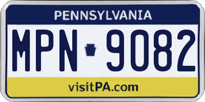 PA license plate MPN9082