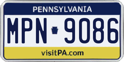 PA license plate MPN9086