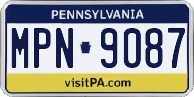 PA license plate MPN9087