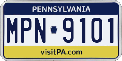 PA license plate MPN9101