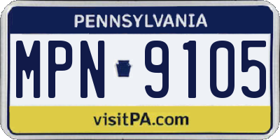 PA license plate MPN9105