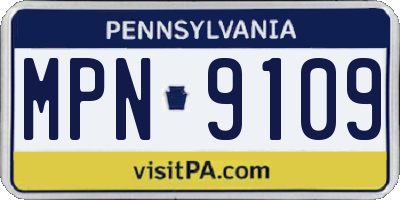 PA license plate MPN9109