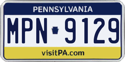 PA license plate MPN9129