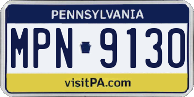 PA license plate MPN9130