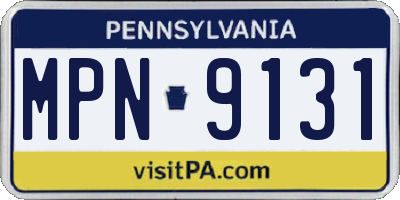 PA license plate MPN9131