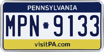 PA license plate MPN9133