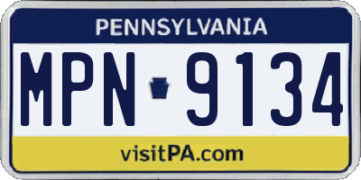 PA license plate MPN9134