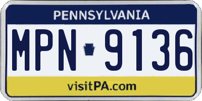 PA license plate MPN9136