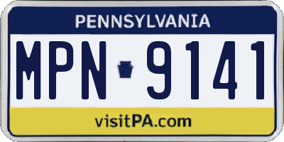 PA license plate MPN9141