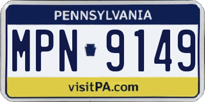 PA license plate MPN9149