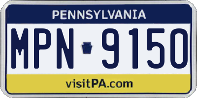 PA license plate MPN9150