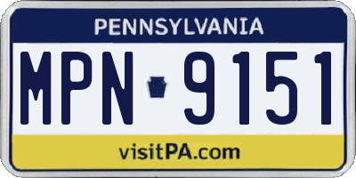 PA license plate MPN9151