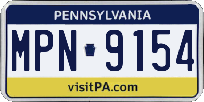 PA license plate MPN9154
