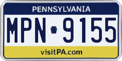 PA license plate MPN9155