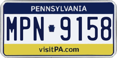 PA license plate MPN9158