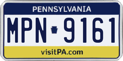 PA license plate MPN9161
