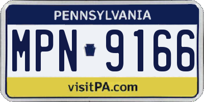 PA license plate MPN9166