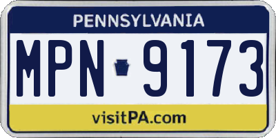 PA license plate MPN9173