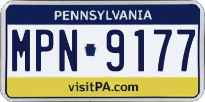 PA license plate MPN9177