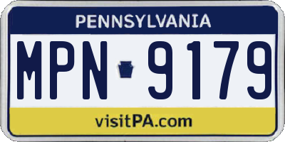PA license plate MPN9179