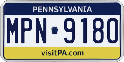 PA license plate MPN9180
