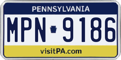 PA license plate MPN9186
