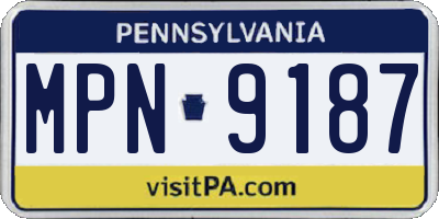 PA license plate MPN9187