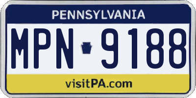 PA license plate MPN9188