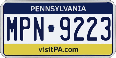 PA license plate MPN9223