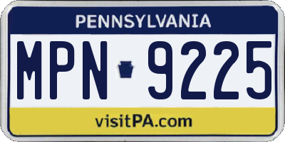 PA license plate MPN9225