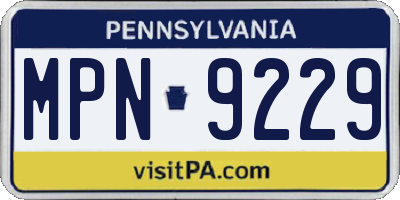 PA license plate MPN9229