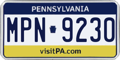 PA license plate MPN9230