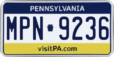 PA license plate MPN9236