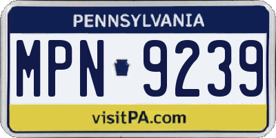 PA license plate MPN9239
