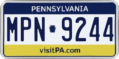 PA license plate MPN9244