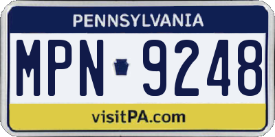 PA license plate MPN9248