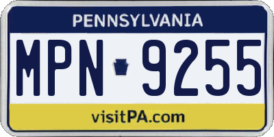 PA license plate MPN9255