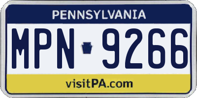 PA license plate MPN9266