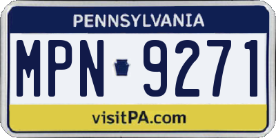 PA license plate MPN9271