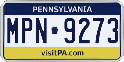 PA license plate MPN9273