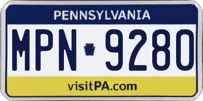 PA license plate MPN9280