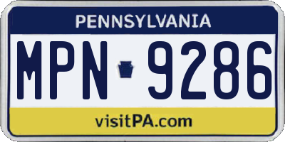PA license plate MPN9286