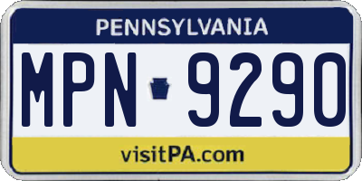PA license plate MPN9290