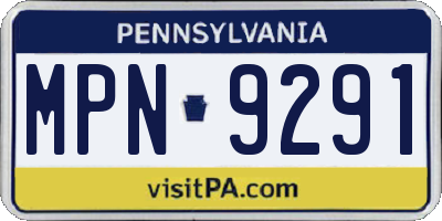PA license plate MPN9291